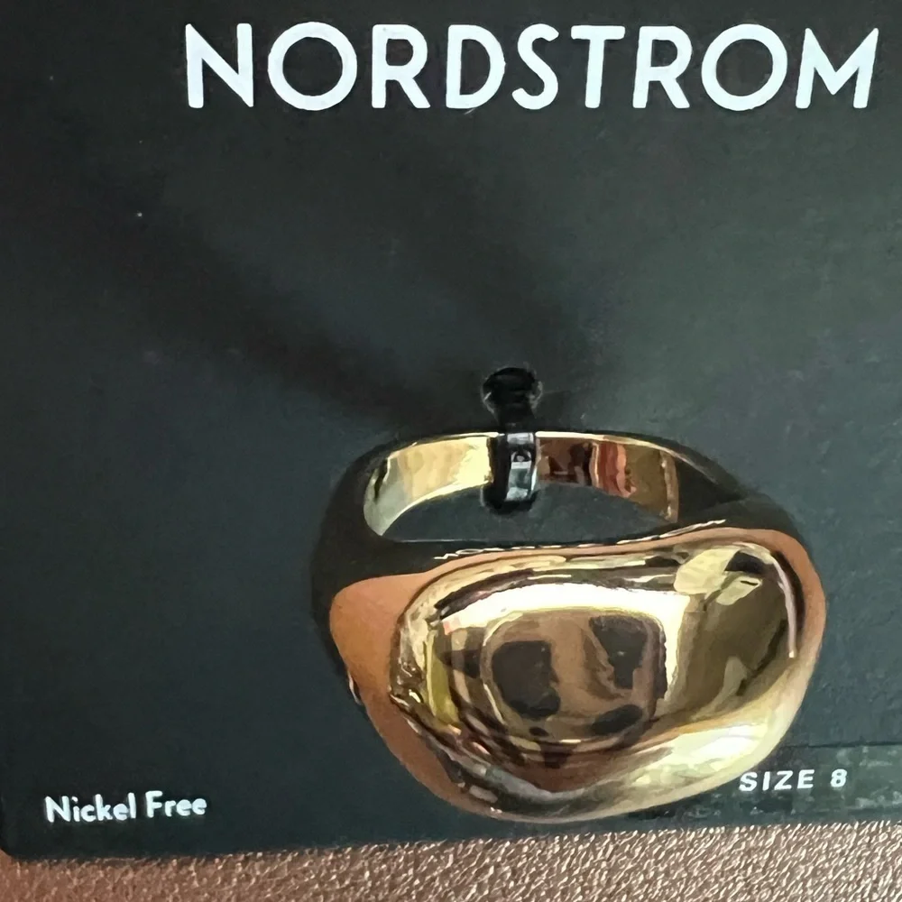 Nordstrom Polished Gold Women's Statement Cocktail Ring::NIB::Great Gift::